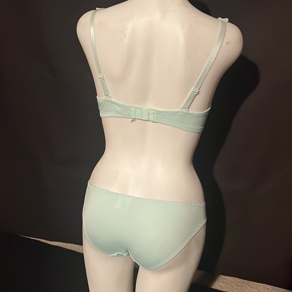 Light Green with pink & lavender chiffon ruffles - Picture 2 of 12